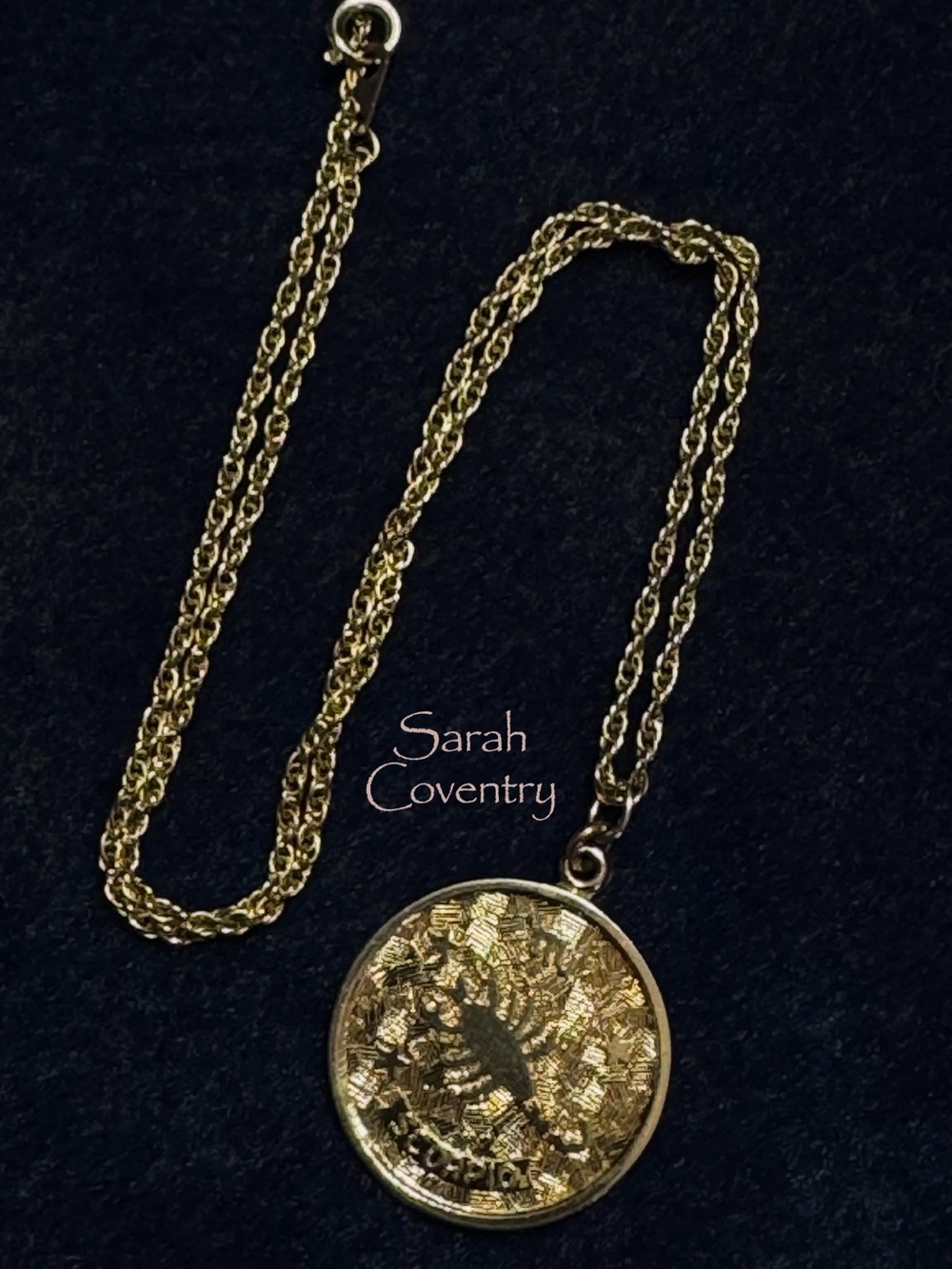 Vintage Scorpio Zodiac Pendant Necklace by Sarah Coventry